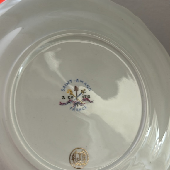 Saint Amand Liberte Hand Painted Plate—Vintage—BEAUTIFUL!!  Great Vintage Cond! - Picture 16 of 16